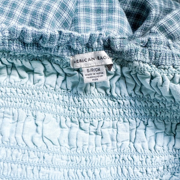 American Eagle Plaid Smocked Dress - Picture 8 of 8